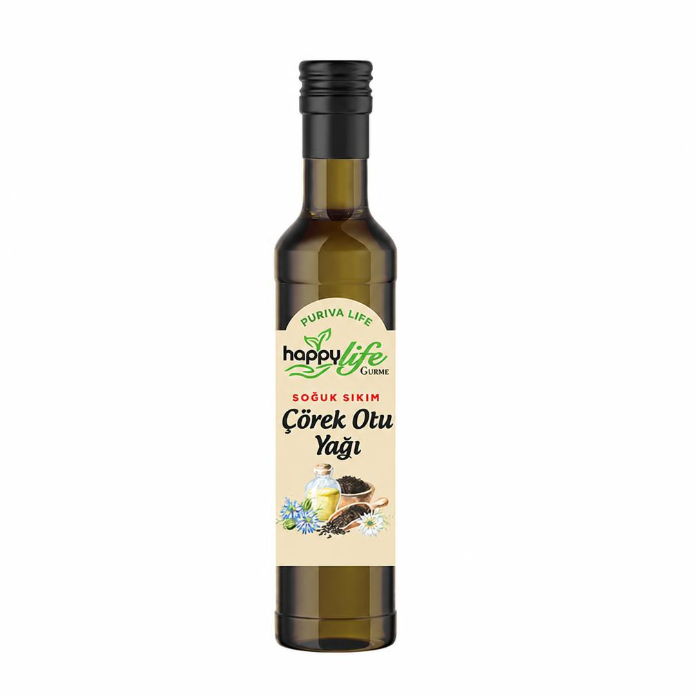 Puriva Life & Happy Life Black Seed Oil – 100% Pure Cold Pressed Nigella Sativa (250ml)