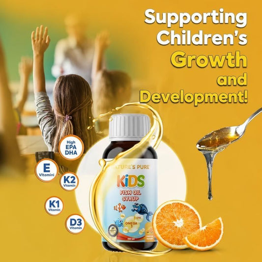 Puriva Life Kids Omega-3 Fish Oil Syrup – DHA & EPA Brain Supplement for Children